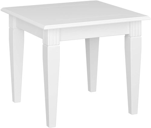 Table basse coloris extra blanc en MDF - 51 x 60 x 60 cm -PEGANE-