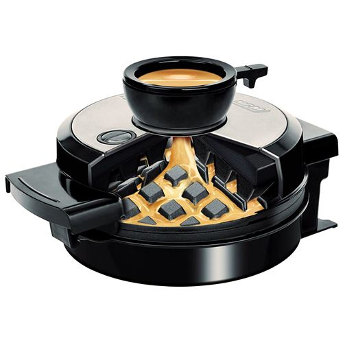 MPM MGO-31M Gaufrier professionnel pour 4 gaufres triangulaires, plaques antiadhésives 700W Negro/Plata