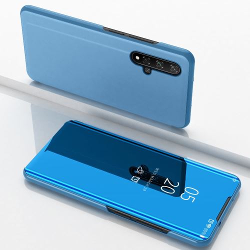 Etui en PU miroir de vue vertical bleu pour votre Huawei Honor 20/Nova 5T