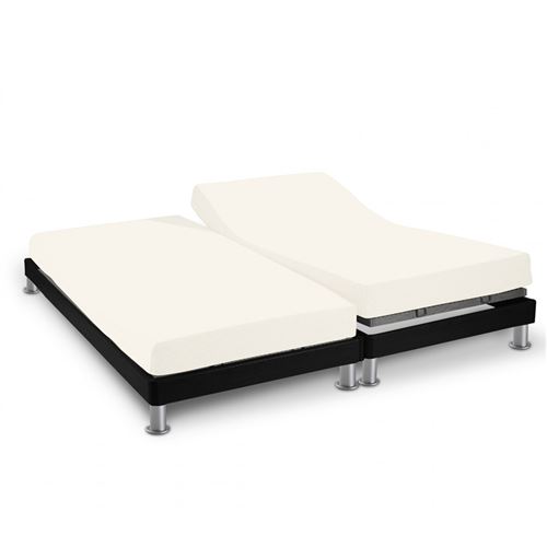 Drap housse écru TPR pour sommier articulé 2x70x190
