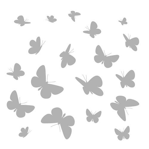 'Komar Window d'autocollants"Papillons, 1 pièce, gris, 16004