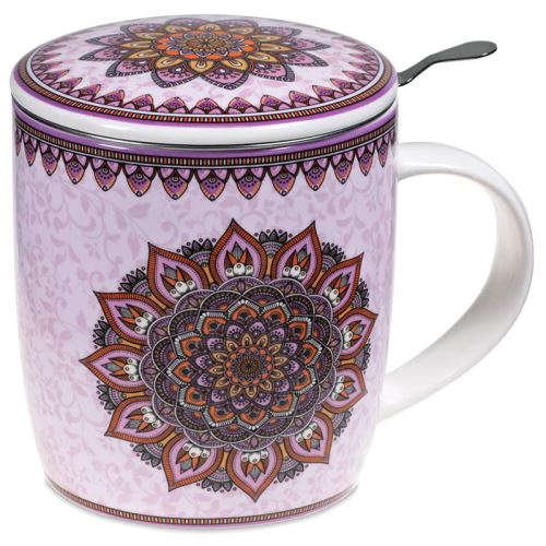 Mug Mandala parme avec infuseur