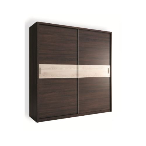 Armoire NADIA 200 x 212 x 60 cm - Couleur: wengé
