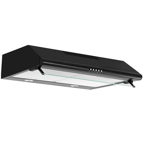 Airlux AHC640BK - Hotte - standard - largeur : 60 cm - profondeur : 52 cm - evacuation & recyclage - noir mat