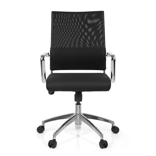 Chaise de bureau / Chaise pivotante LUCANO tissu noir hjh OFFICE