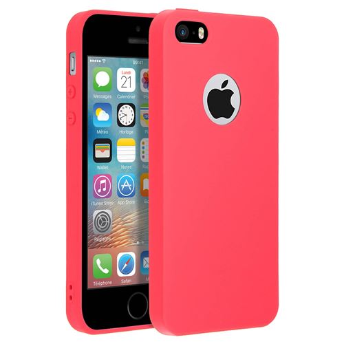 Coque Silicone Couleurs IPHONE 5/5S Mat Ultra Mince Protection Gel Souple (ROUGE)