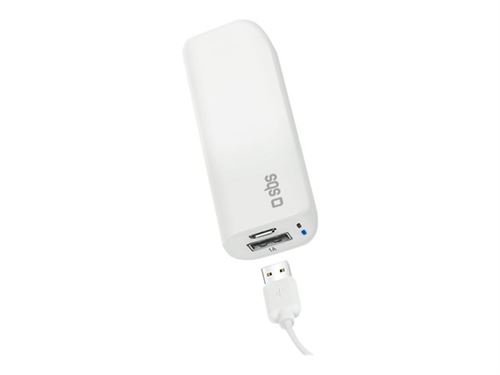 Batteries SBS énergie accumulateur portable Power bank 3,000mAh Blanc