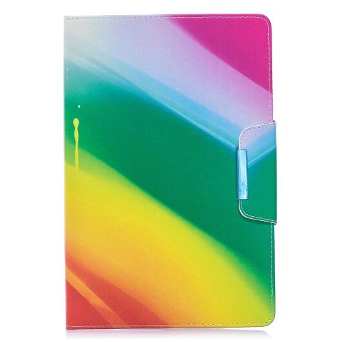Etui en PU impression de motifs fermoir large épissage de couleur arc-en-ciel avec support pour votre Galaxy Tab A 10.1 (2019) SM-T510/SM-T515