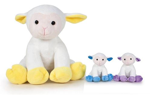 Mouton peluche 20 cm - 3 couleurs