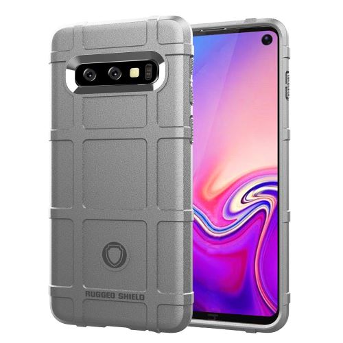 Coque en TPU grille carrée anti-chocs gris pour votre Samsung Galaxy S10