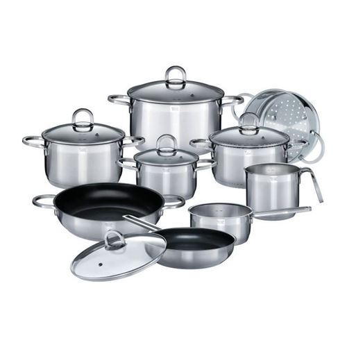 GSW Alara - Batterie de cuisine 14 pieces en acier inoxydable - Tous feux dont induction