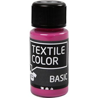 Creotime peinture textile Basic50 ml rose - 1