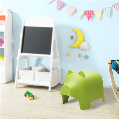 Tabouret Enfant Design Pouf pour Enfant Tabouret de Siège Chaise pour Enfants Siège Garçons et Filles Cochonnet Vert KMB14-GR SoBuy®