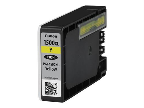 Canon PGI-1500XL Y - 12 ml - à rendement élevé - jaune - original - coque avec sécurité - réservoir d'encre - pour MAXIFY MB2050, MB2150, MB2155, MB2350, MB2750, MB2755