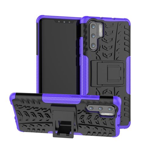 Coque en TPU hybride antidérapant avec béquille violet pour votre Huawei P30 Pro