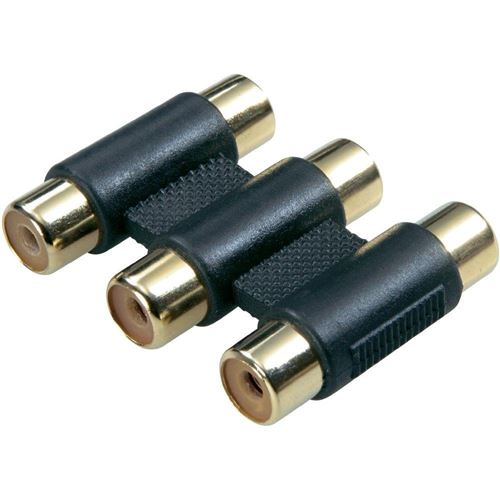 Adaptateur SpeaKa Professional 325208 [3x Cinch / RCA femelle - 3x Cinch / RCA femelle] 0 m noir contacts dorés