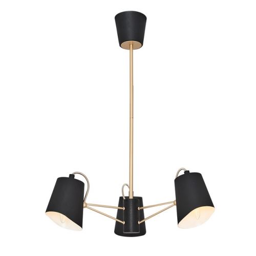 HOMEMANIA Lampe à Suspension Terebra Chandelier - de Plafond - Noir, Bronze en Métal, 52 x 52 x 72 cm, 3xMax 40W, E14