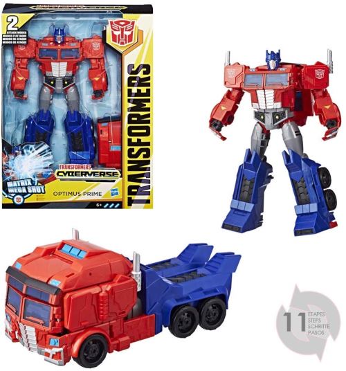 TRANSFORMERS Cyberverse - Robot action Optimus Prime camion 30cm - Jouet transformable 2 en 1