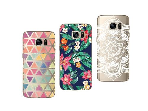 Pack de 3 Coques gel souple avec impression fantaisie de qualité pour Samsung Galaxy S7