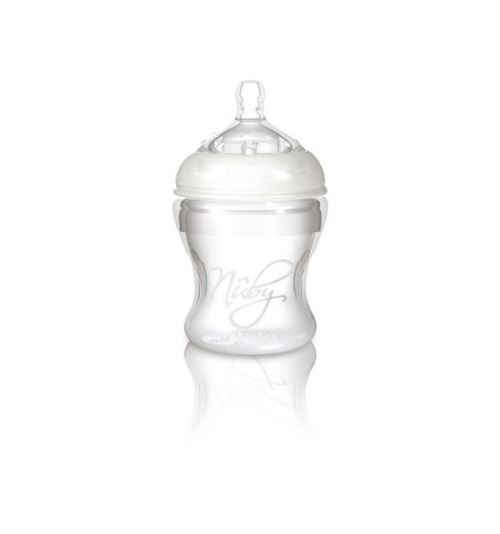 NUBY-Biberon souple 210ml tetine debit lent