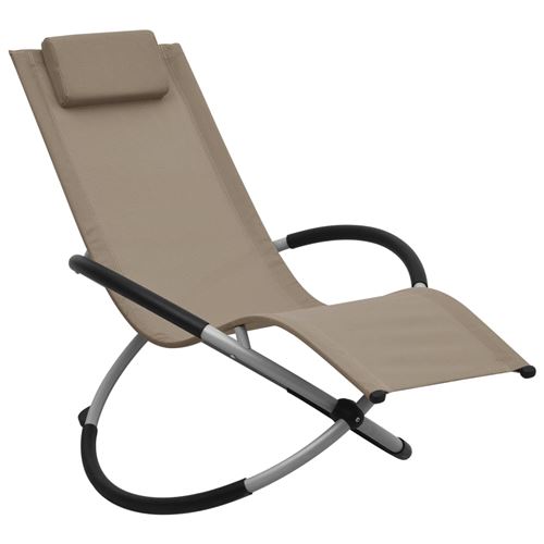Chaise longue pour enfants Acier Taupe 47795
