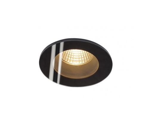 Patta-f encastré plafond, rond, noir, 12w, 3000k, 38°, alim incluse