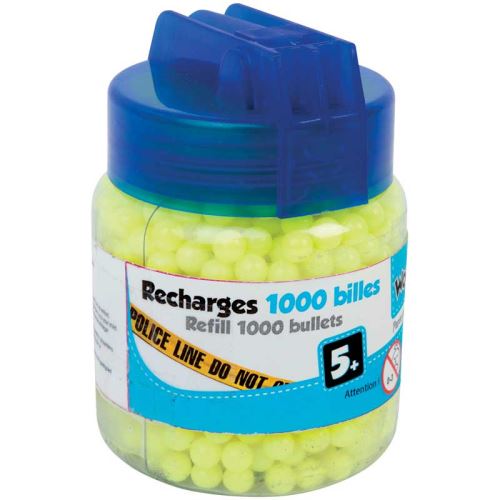 WONDERKIDS - A1500121 - Recharge 1000 Billes - Boite inspirée de la forme d'une grenade comprenant 1000 billes pour pistolet