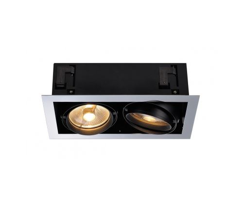 Aixlight flat 2 es111 encastré, chrome noir mat, 2x gu10, max.