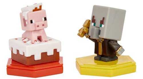 Mattel set Minecraft Earth Boost Mini 5 cm rose/gris 2-pièces