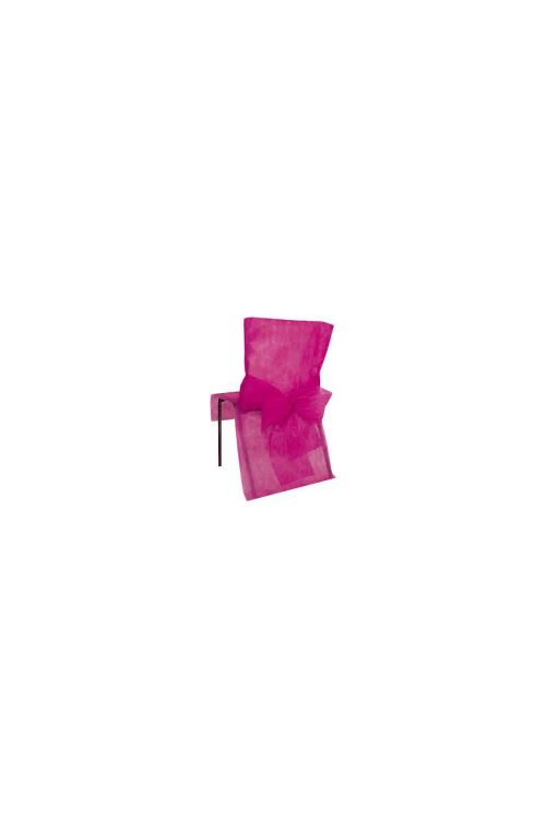 Sachet De 10 Housses De Chaise Non Tisse Avec Noeud Diff. Coloris - Fuchsia