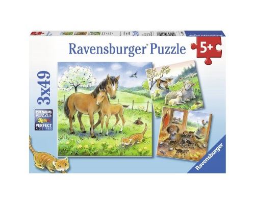 Puzzle 49 Pièces : 3 Puzzles - Câlins, Ravensburger