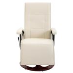 vidaXL Fauteuil relaxation massant blanc crème & bois