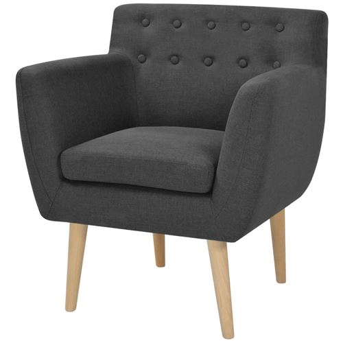 vidaXL Fauteuil Tissu 67 x 59 x 77 cm Gris foncé