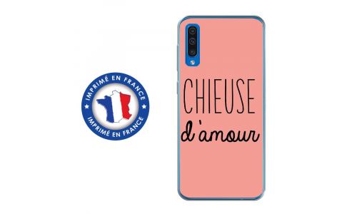 Coque souple pour Samsung Galaxy A50 avec impression Motifs Chieuse d'Amour rose