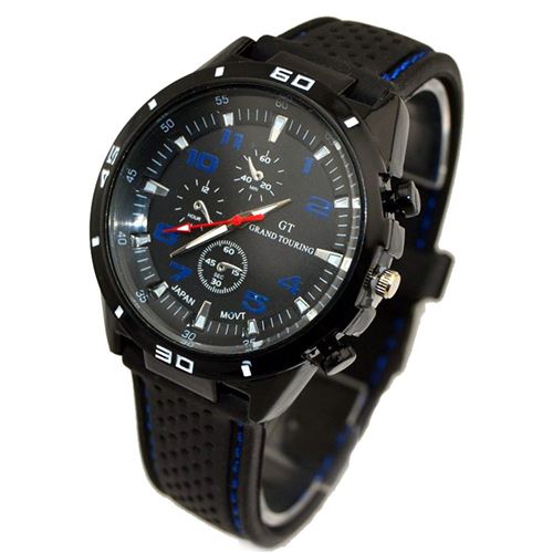 Luxe Homme montre cuir boîtier quartz analogique