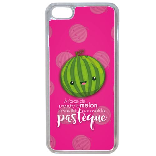 Coque Force De Prendre Le Melon Tu Vas Finir Par Avoir La Pastque Fond Rose Compatible Iphone 7 Transparent