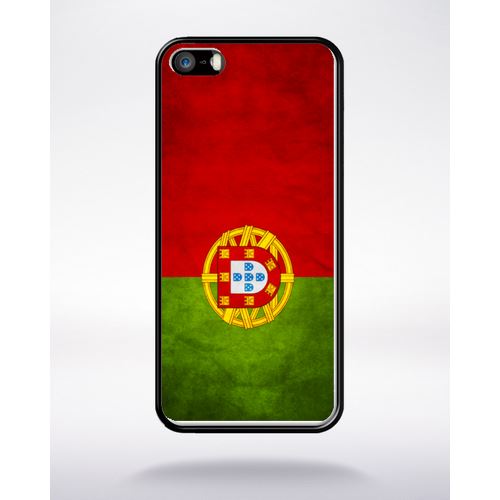 Coque Portugal Compatible Apple Iphone 5 Bord Noir Silicone