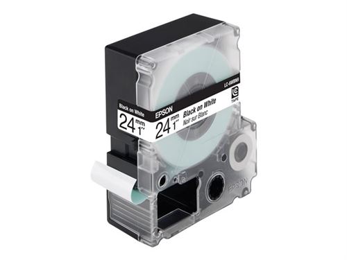 EPSON  LC-6WBN9 - Noir sur blanc - Rouleau (2,4 cm x 9 m) 1 rouleau(x) &eacute;tiquettes pour bandes magn&eacute;tiques - pour LabelWorks LW-1000P, LW-600P, LW-700, LW-900P 
