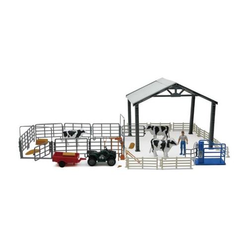 Stabulation + 3 pieces + vehicules + fermier + accessoires