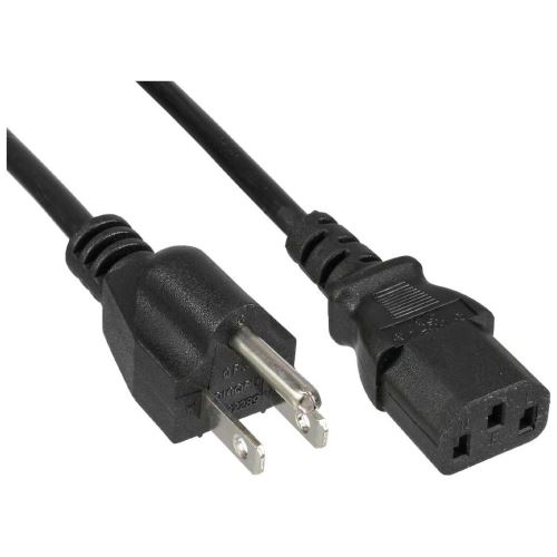 Câble d'alimentation, InLine®, fiche d'alimentation USA vers connecteur IEC C13 à 3 broches, noir, 18AWG, 5,0 m