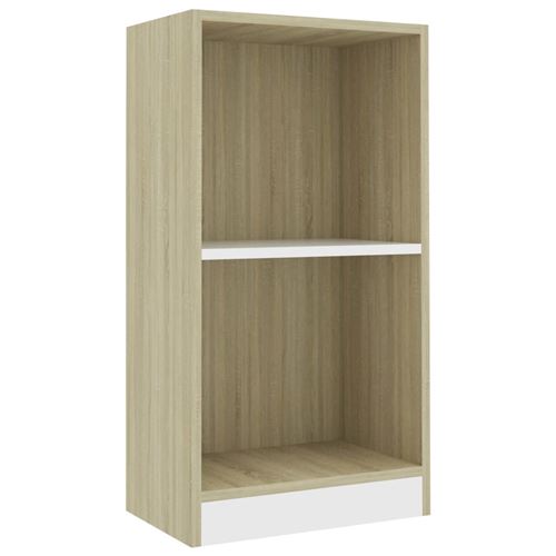 vidaXL Bibliothèque Blanc et chêne sonoma 40 x 24 x 75 cm Aggloméré