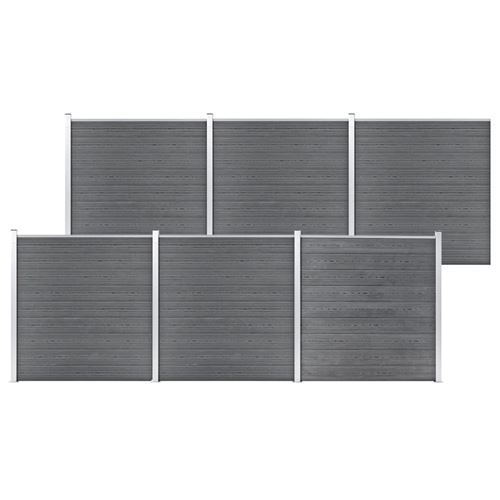 Vidaxl cl&ocirc;ture de jardin wpc 1045x186 cm gris 3053229