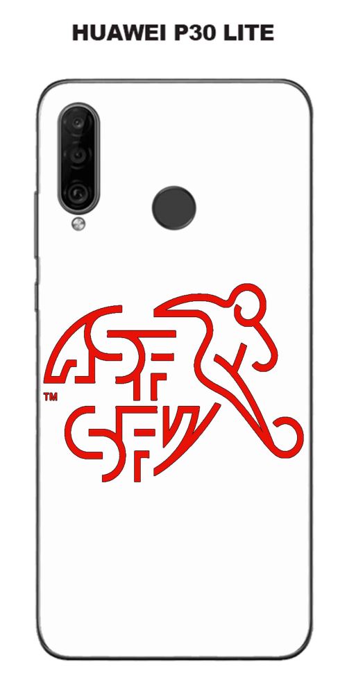 Coque Huawei P30 Lite design Foot Suisse fond blanc