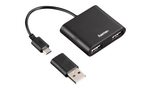 Hub 1:2 USB 2.0 OTG pour smartphone/tablette/ordinateur portable/PC