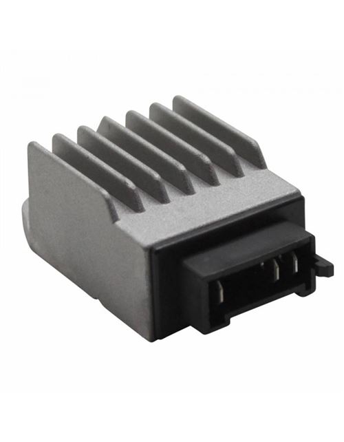 Regulateur de tension 50 a boite adaptable derbi 50 senda 1994+2004, gpr 1997+2004 (leonelli) (connecteur noir 3 fiches)