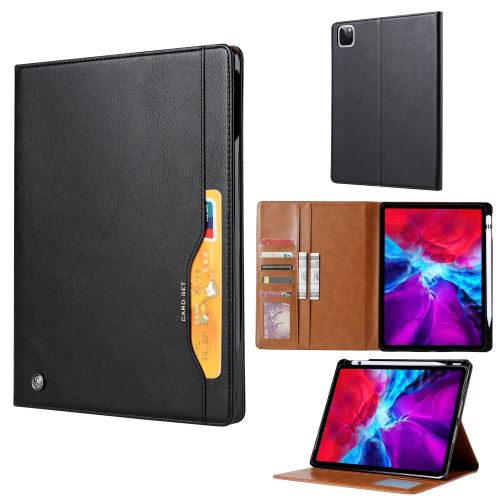 Etui en PU + TPU auto-absorbé avec support et porte-stylo noir pour votre Apple iPad Pro 12.9 pouces (2020)/(2018)