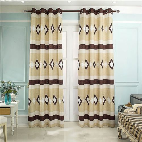 Paire de rideaux Jacquard Ama - beige - Dimensions : 140x260cm