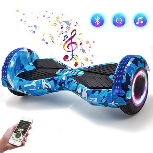 6.5 Inch Hoverboard, 6.5 Inch LED elektrische scooter, elektrische scooter E-Balance, E-Skateboard, elektrische scooter Bluetooth-chroom blauw