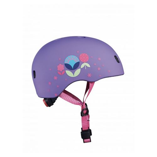 Casque Vélo et Trottinette Fleurs boucle magnétique lumière LED intégrée Taille S