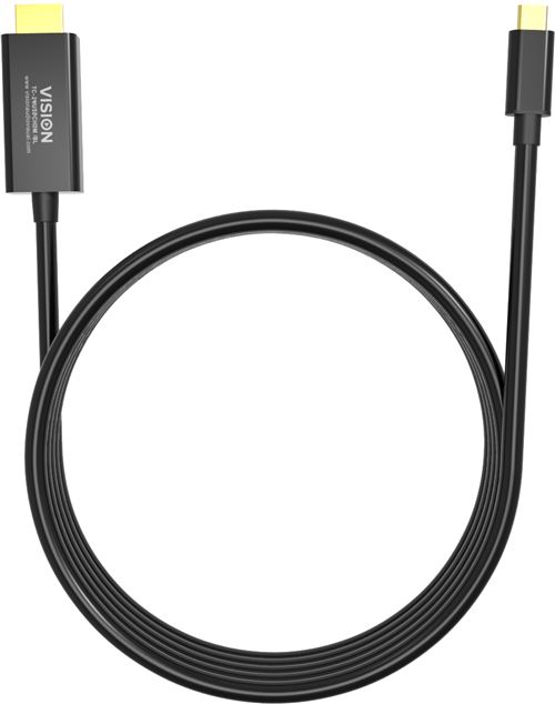 VISION 2m Black USB-C to HDMI Cable